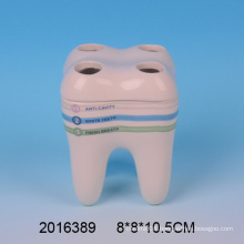 2016 New Arrival Lovely Ceramic Teeth Shape Toothbrush Holder